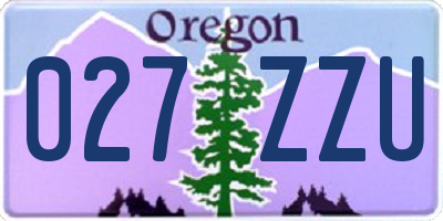OR license plate 027ZZU