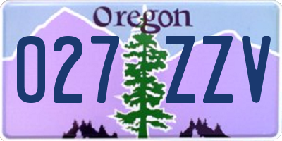 OR license plate 027ZZV
