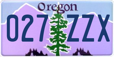 OR license plate 027ZZX