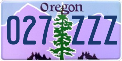 OR license plate 027ZZZ