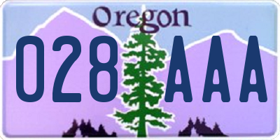 OR license plate 028AAA