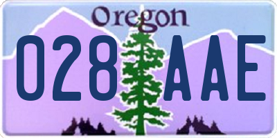 OR license plate 028AAE