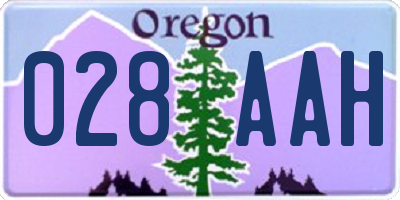 OR license plate 028AAH