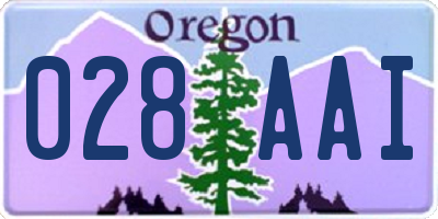 OR license plate 028AAI