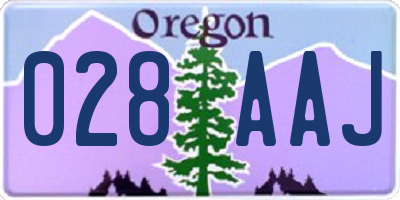 OR license plate 028AAJ