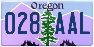 OR license plate 028AAL