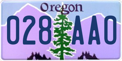 OR license plate 028AAO