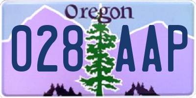 OR license plate 028AAP