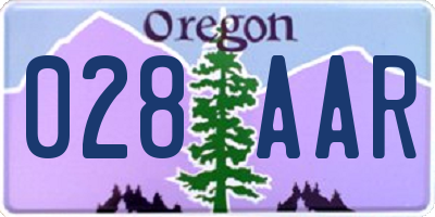 OR license plate 028AAR