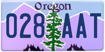 OR license plate 028AAT