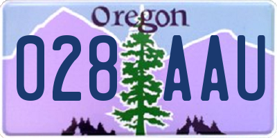 OR license plate 028AAU