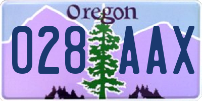 OR license plate 028AAX