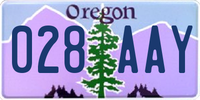 OR license plate 028AAY