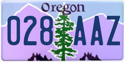 OR license plate 028AAZ