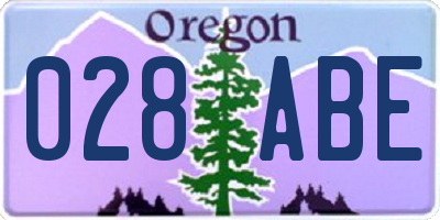 OR license plate 028ABE
