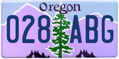 OR license plate 028ABG