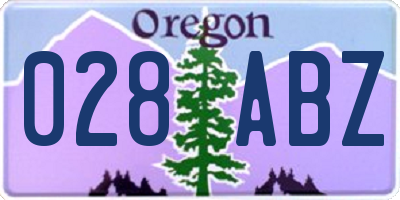 OR license plate 028ABZ