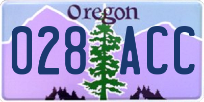 OR license plate 028ACC