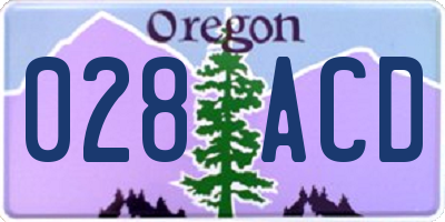 OR license plate 028ACD