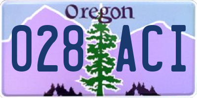 OR license plate 028ACI