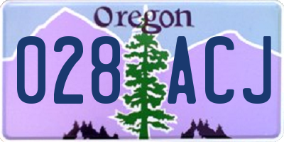 OR license plate 028ACJ