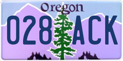 OR license plate 028ACK
