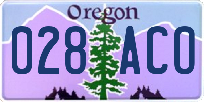 OR license plate 028ACO