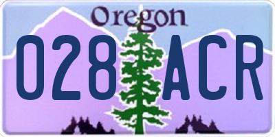 OR license plate 028ACR