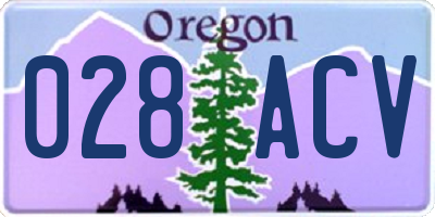 OR license plate 028ACV