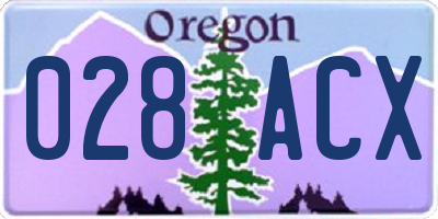 OR license plate 028ACX