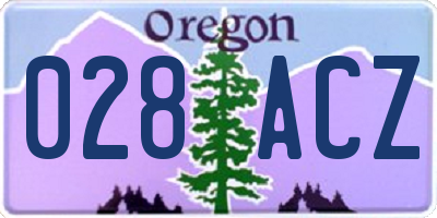 OR license plate 028ACZ