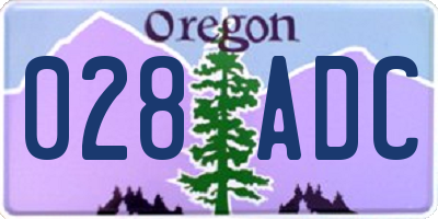 OR license plate 028ADC