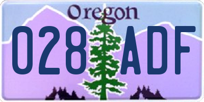 OR license plate 028ADF