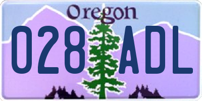 OR license plate 028ADL