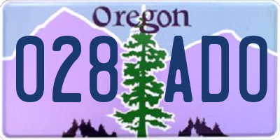 OR license plate 028ADO
