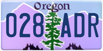 OR license plate 028ADR