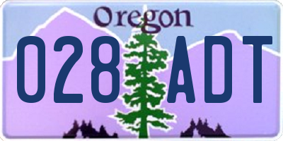 OR license plate 028ADT