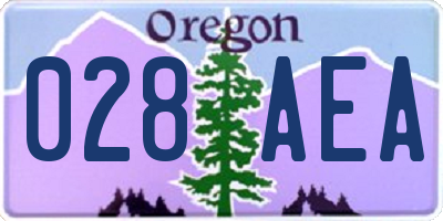 OR license plate 028AEA