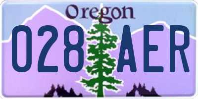 OR license plate 028AER
