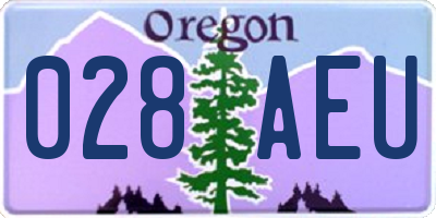 OR license plate 028AEU