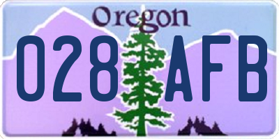 OR license plate 028AFB