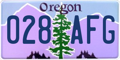 OR license plate 028AFG