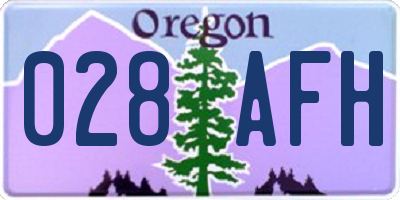 OR license plate 028AFH
