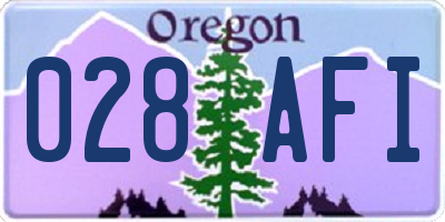 OR license plate 028AFI