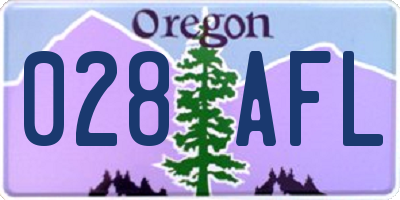 OR license plate 028AFL