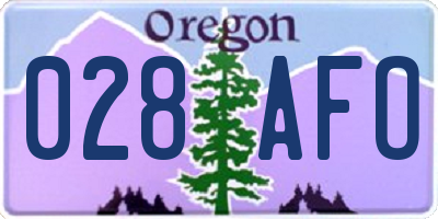 OR license plate 028AFO