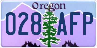 OR license plate 028AFP