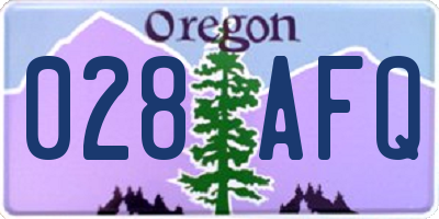 OR license plate 028AFQ