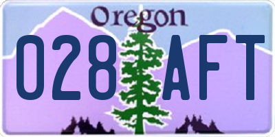 OR license plate 028AFT