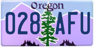 OR license plate 028AFU